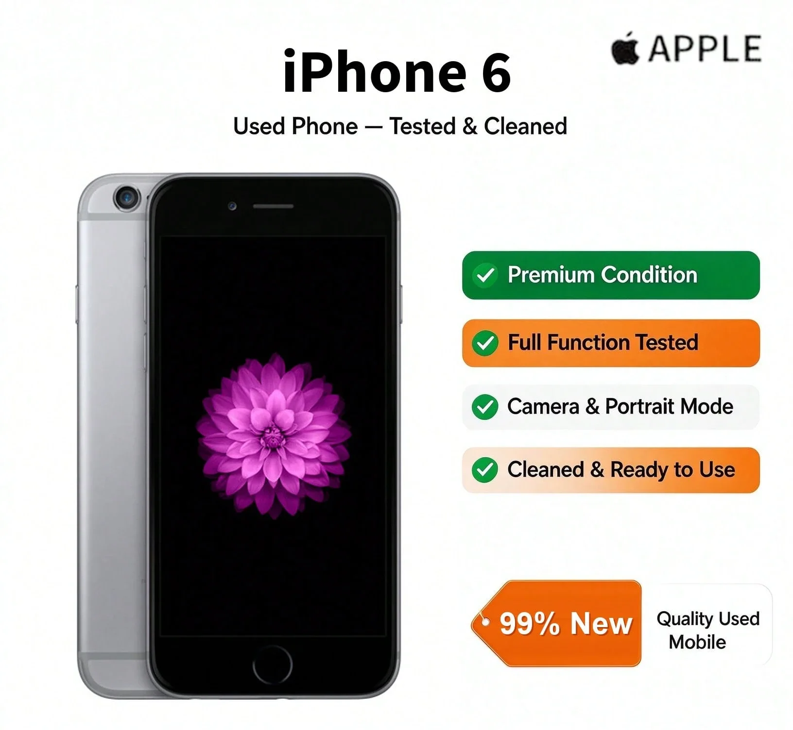 Apple هاتف آيفون 6 مستعمل سعة 64 جيجابايت