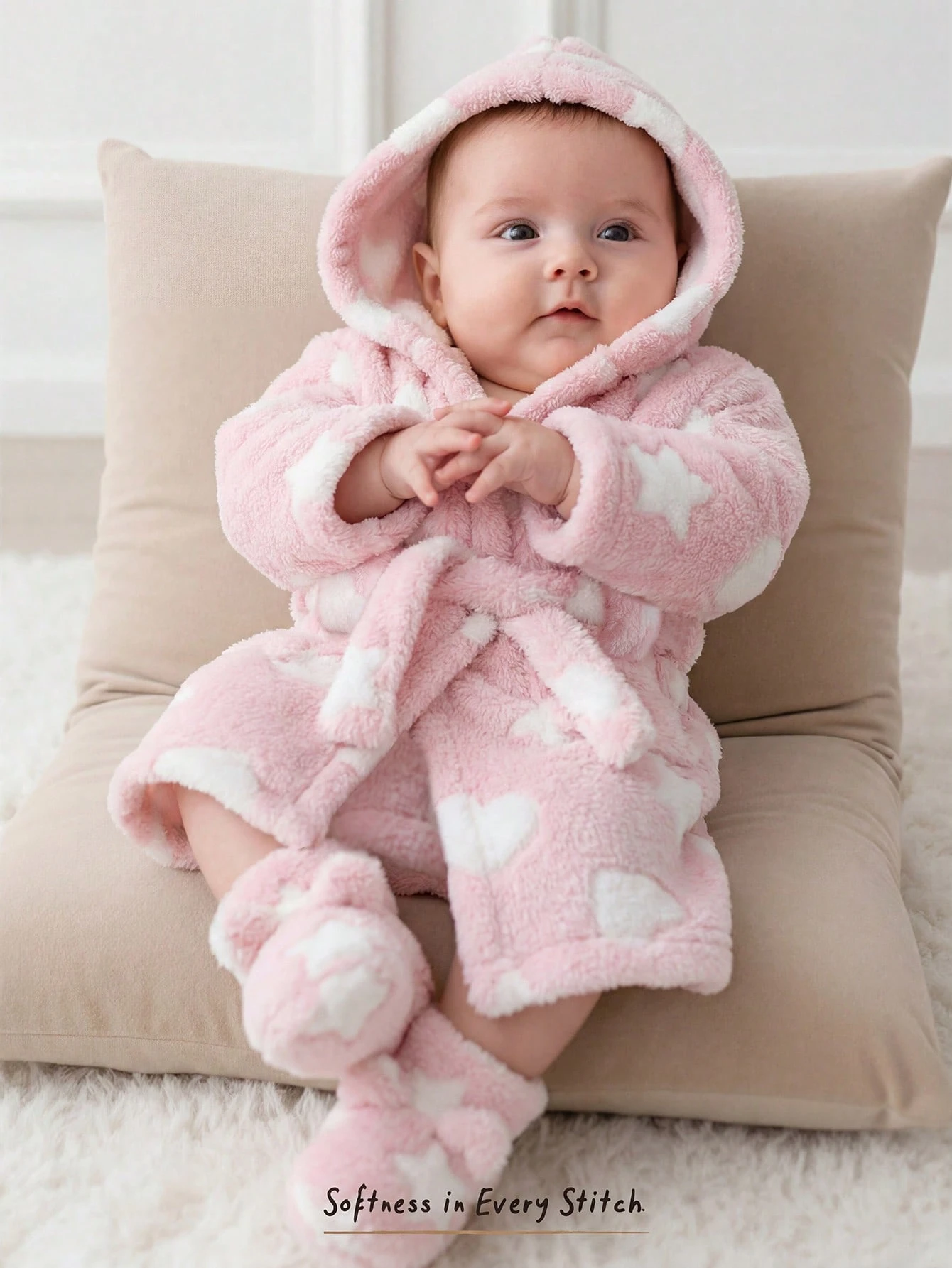 Cozy Pixies رداء طويل الأكمام مبطن حراري سميك