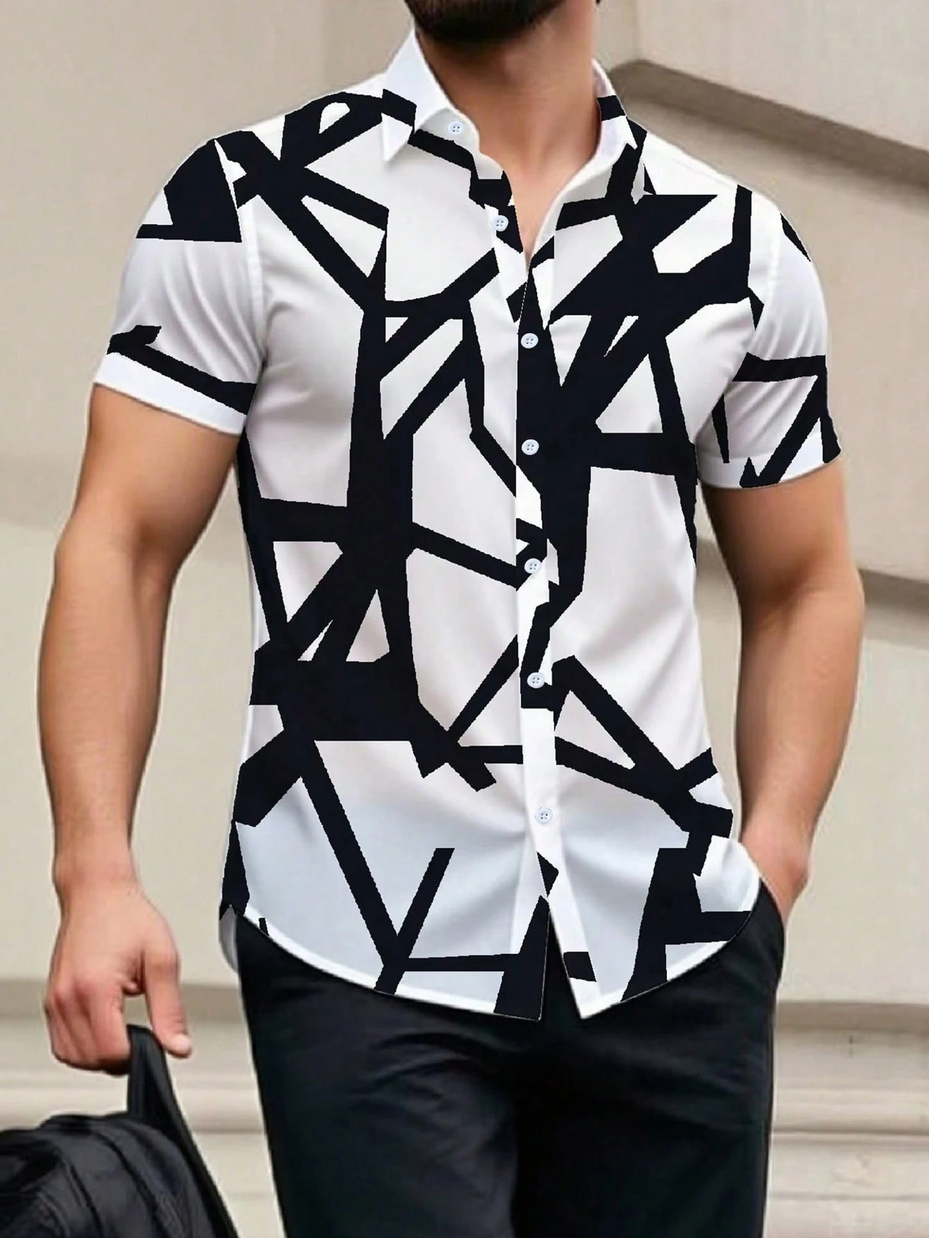 Manfinity Homme قميص كاجوال رجالي